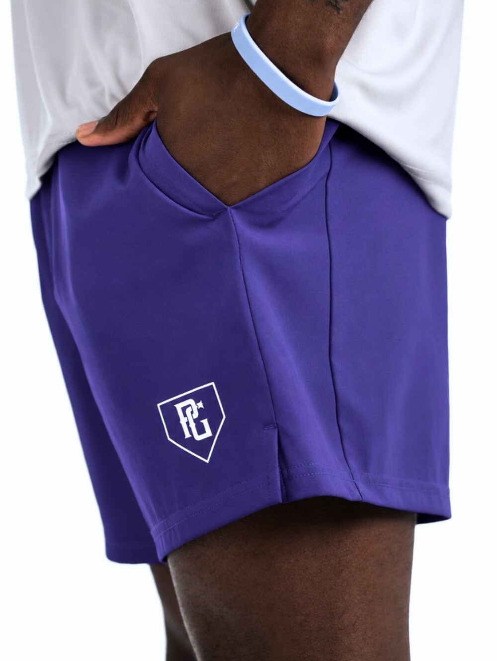 PERFECT GAME Showcase 2-in-1 Baseball Shorts Purple Men's Medium Performance